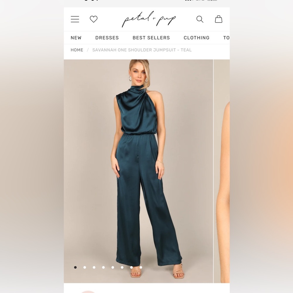 One Sleeve Teal Jumpsuit Petal & Pup (Never Worn / Tags On)